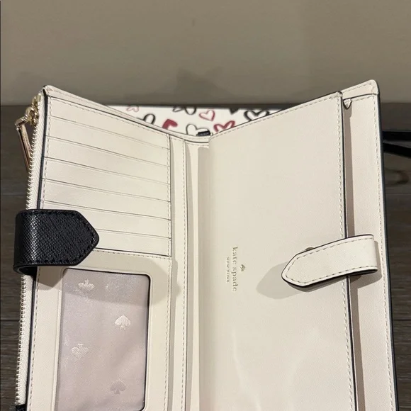 Kate Spade Heart Print Wristlet - Black, Red, White - Picture 2 of 7